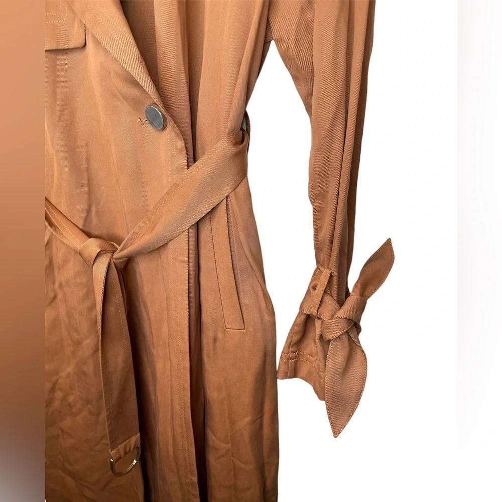 NWT SOIA & KYO Nousha Tailored Lightweight Trench Coat in Amber Size Small - Picture 7 of 16